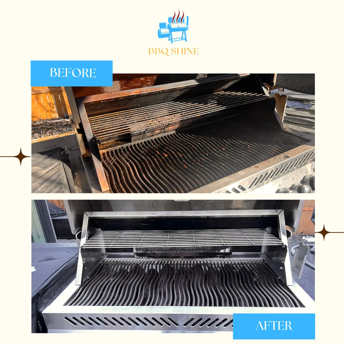 Professional BBQ cleaning before and after in Calgary